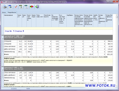 RTI программа для  расчёта потерь тепла и инфильтрации помещениями зданий (теплопотерь), энергопаспорт здания